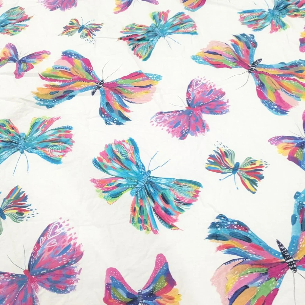 Pottery Barn Kids Etta Vee Butterfly Full Queen Comforter watercolor colorful‎